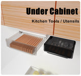 Under Desk Drawer Slide-out Large Office Organizers and Storage Drawers - Small Black - Close-Up Angle