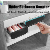 Under Desk Drawer Slide-out Large Office Organizers and Storage Drawers - Small Black - Rear View