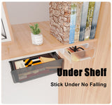 Under Desk Drawer Slide-out Large Office Organizers and Storage Drawers - Small Black - 45-Degree Angle