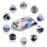 2.3M Inflatable Boat Laminated Wear Resistant Fishing Boat - Top-Down View