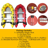 2.3m Inflatable Dinghy Boat Tender Pontoon Rescue- Red - Close-Up Angle