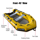 3m Inflatable Dinghy Boat Tender Pontoon Rescue- Yellow - Side View