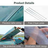 Instant Pop Up Tent For Hiking 2/3/4 Person Camping Tents, Waterproof Windproof Family Tent With Top Rainfly, Easy Set Up, Portable With Carry Bag, With UV Protection  / GREEN-ORANGE - Top-Down View