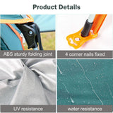 Instant Pop Up Tent For Hiking 2/3/4 Person Camping Tents, Waterproof Windproof Family Tent With Top Rainfly, Easy Set Up, Portable With Carry Bag, With UV Protection  / GREEN-ORANGE - Extra Image