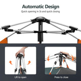 Instant Pop Up Tent For Hiking 2/3/4 Person Camping Tents, Waterproof Windproof Family Tent With Top Rainfly, Easy Set Up, Portable With Carry Bag, With UV Protection  / GREEN-ORANGE - Extra Image