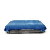 Self Inflating Camping Pillow with Ergonomic 4D Support - Blue - Rear View