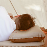 Self Inflating Camping Pillow with Ergonomic 3D Support - Gold - Rear View