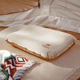 Self Inflating Camping Pillow with Ergonomic 3D Support - Gold - 45-Degree Angle