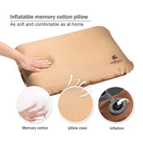 Self Inflating Camping Pillow with Ergonomic 3D Support - Gold - Side View