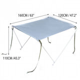 White Boat Foldable Anti-UV Tent Sunshade Awning Bimini Top Canopy Cover - Front View