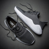 Men's Sneakers Outdoor Road Shoes Breathable Lightweight Non-slip (Grey Size US11=US46 ) - Side View