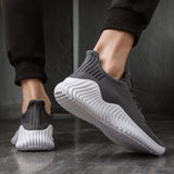 Men's Sneakers Outdoor Road Shoes Breathable Lightweight Non-slip (Grey Size US11.5=US47 ) - Rear View