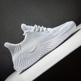 Men's Sneakers Outdoor Road Shoes Breathable Lightweight Non-slip ( White Size US11.5=US47 ) - Front View