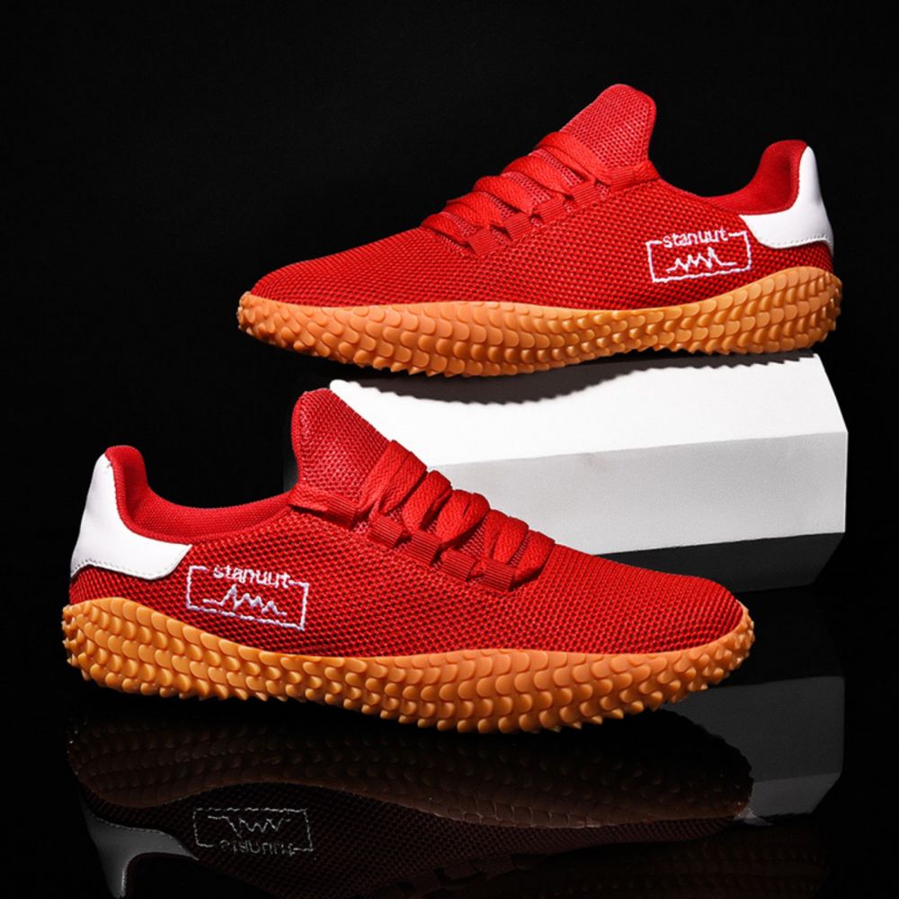 Men's Sneakers Barefoot Lightweight Shoes(Red Size US9.5=US43)