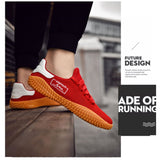 Men's Sneakers Barefoot Lightweight Shoes(Red Size US11=US46 ) - Top-Down View