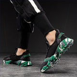 Men's Athletic Running Tennis Shoes Outdoor Sports Jogging Sneakers Walking Gym (Green US 7.5=EU 40) - Top-Down View