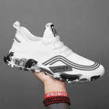 Men's Athletic Running Tennis Shoes Outdoor Sports Jogging Sneakers Walking Gym (White US 7=EU 39) - Top-Down View