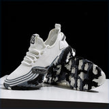 Men's Athletic Running Tennis Shoes Outdoor Sports Jogging Sneakers Walking Gym (White US 9.5=EU 43) - 45-Degree Angle