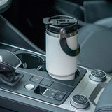 750ML White Stainless Steel Travel Mug with Leak-proof 2-in-1 Straw and Sip Lid, Vacuum Insulated Coffee Mug for Car, Office, Perfect Gifts, Keeps Liquids Hot or Cold - 45-Degree Angle