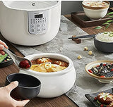 Joyoung White Porclain Slow Cooker 1.8L with 3 Ceramic Inner Containers - Top-Down View