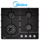 Gas Glass Cooktop 60cm Black - Front View