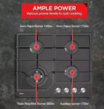 Gas Glass Cooktop 60cm Black, image 3