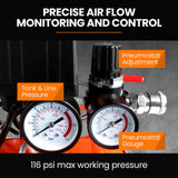 UNIMAC 24L 2.0HP Air Compressor, Direct Drive, 2 Couplers for Airtools Tyre Inflation, Portable, Electric - Side View