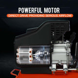 UNIMAC Portable Electric Air Compressor, 50L 3HP Direct Drive, Includes 5pc Air Tool Kit - Close-Up Angle