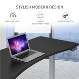 FORTIA Sit To Stand Up Standing Desk 150x68cm 72-118cm Electric Height Adjustable Ergonomically Curved Edge 50kg Rated Black/Silver Frame - Extra Image