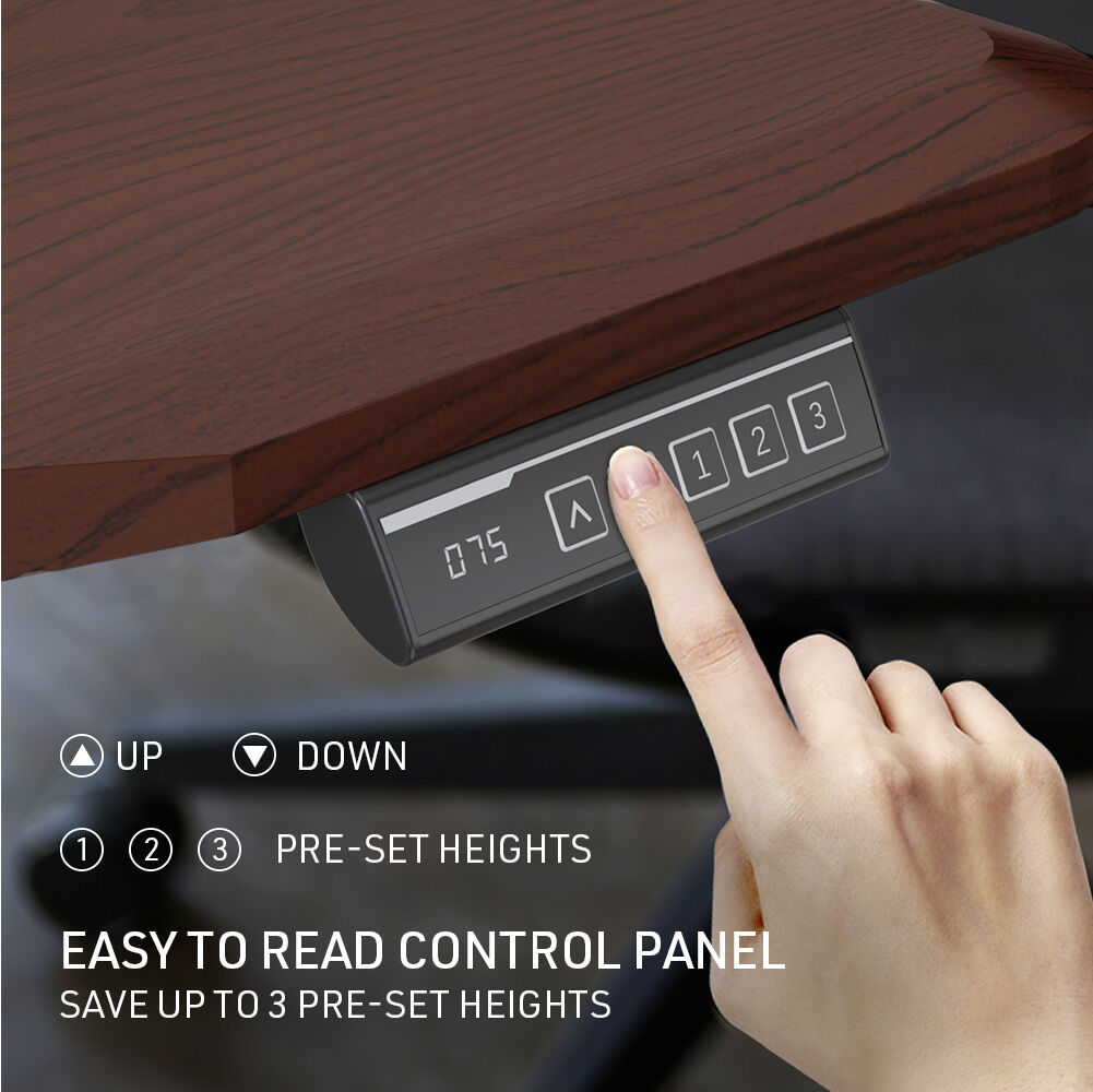 FORTIA Sit To Stand Up Standing Desk 150x68cm 72-118cm Electric Height Adjustable Ergonomically Curved Edge 50kg Rated Walnut Style/Silver Frame