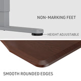 FORTIA Sit To Stand Up Standing Desk 150x68cm 72-118cm Electric Height Adjustable Ergonomically Curved Edge 50kg Rated Walnut Style/Silver Frame - Extra Image