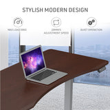 FORTIA Sit To Stand Up Standing Desk 150x68cm 72-118cm Electric Height Adjustable Ergonomically Curved Edge 50kg Rated Walnut Style/Silver Frame - Extra Image