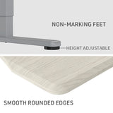 FORTIA Sit To Stand Up Standing Desk 150x68cm 72-118cm Electric Height Adjustable Ergonomically Curved Edge 50kg Rated White Oak Style/Silver Frame - Extra Image