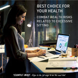 FORTIA Sit To Stand Up Standing Desk 150x68cm 72-118cm Electric Height Adjustable Ergonomically Curved Edge 50kg Rated White/Silver Frame - Side View