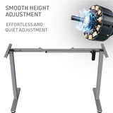 FORTIA Sit To Stand Up Standing Desk 150x68cm 72-118cm Electric Height Adjustable Ergonomically Curved Edge 50kg Rated White/Silver Frame - 45-Degree Angle