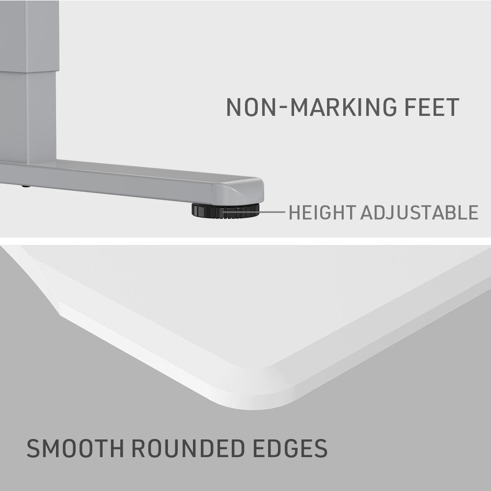 FORTIA Sit To Stand Up Standing Desk 150x68cm 72-118cm Electric Height Adjustable Ergonomically Curved Edge 50kg Rated White/Silver Frame