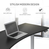 FORTIA Sit To Stand Up Standing Desk 160x75cm 72-118cm Electric Height Adjustable Ergonomically Curved Edge 50kg Rated Black/Silver Frame - Extra Image
