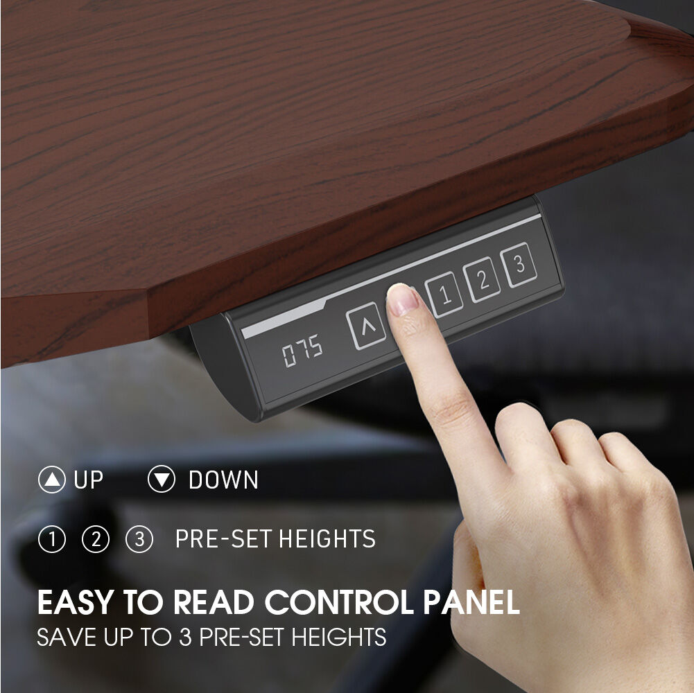 FORTIA Sit To Stand Up Standing Desk 160x75cm 72-118cm Electric Height Adjustable Ergonomically Curved Edge 50kg Rated Walnut Style/Silver Frame