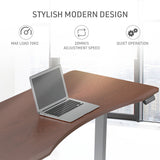 FORTIA Sit To Stand Up Standing Desk 160x75cm 72-118cm Electric Height Adjustable Ergonomically Curved Edge 50kg Rated Walnut Style/Silver Frame - Extra Image