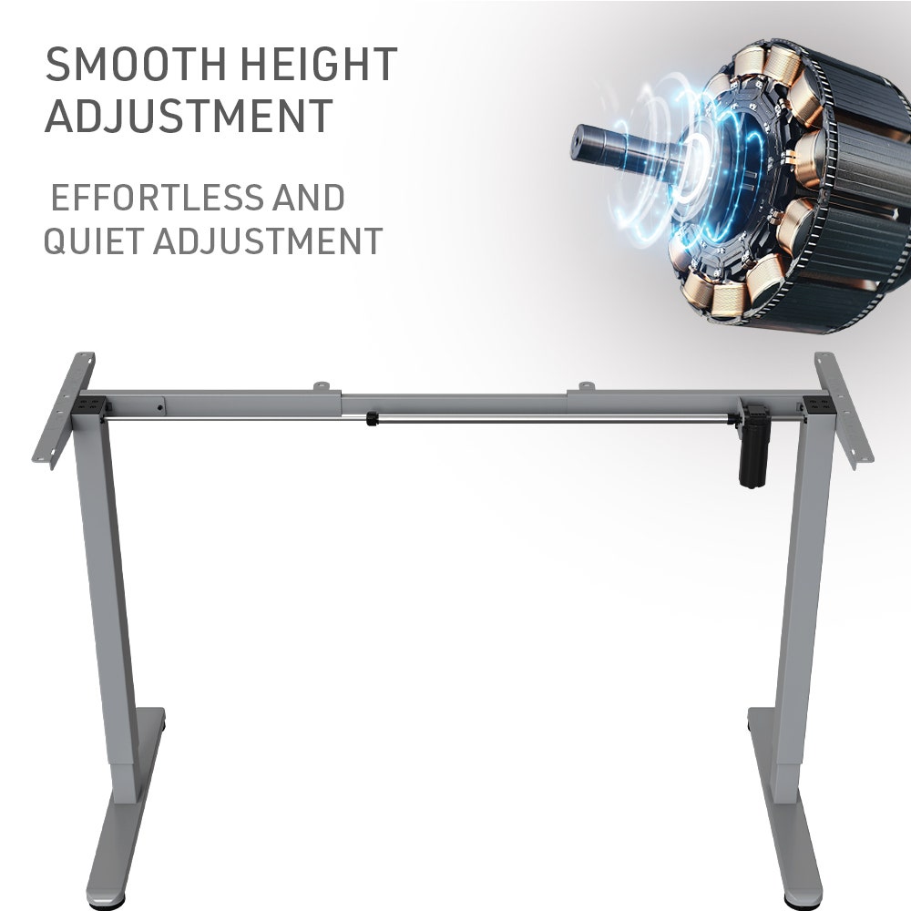 FORTIA Sit To Stand Up Standing Desk 160x75cm 72-118cm Electric Height Adjustable Ergonomically Curved Edge 50kg Rated White Oak Style/Silver Frame