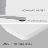 FORTIA Sit To Stand Up Standing Desk 160x75cm 72-118cm Electric Height Adjustable Ergonomically Curved Edge 50kg Rated White/Silver Frame - Extra Image