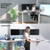 FORTIA 98W x 98W x 48D Dual-Motor 80kg Load Adjustable Electric Sit to Stand Up Corner Desk - White/White Frame - Extra Image