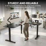 FORTIA Corner Standing Desk, 160x140cm, 72-118cm Sit to Stand Up Electric Height Adjustable, Black - Extra Image