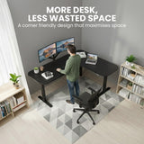 FORTIA Corner Standing Desk, 160x140cm, 72-118cm Sit to Stand Up Electric Height Adjustable, Black - Extra Image