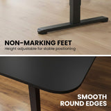 FORTIA Corner Standing Desk, 160x140cm, 72-118cm Sit to Stand Up Electric Height Adjustable, Black - Extra Image