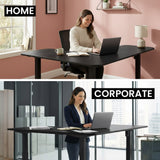 FORTIA Corner Standing Desk, 160x140cm, 72-118cm Sit to Stand Up Electric Height Adjustable, Black - Extra Image