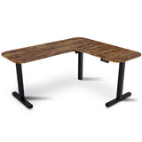 FORTIA Corner Standing Desk, 160x140cm, 72-118cm Sit to Stand Up Electric Height Adjustable, Walnut Style Desktop/Black Frame - Extra Image