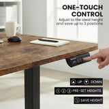 FORTIA Corner Standing Desk, 160x140cm, 72-118cm Sit to Stand Up Electric Height Adjustable, Walnut Style Desktop/Black Frame - Extra Image