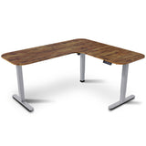 FORTIA Corner Standing Desk, 160x140cm, 72-118cm Sit to Stand Up Electric Height Adjustable, Walnut Style Desktop/Silver Frame - Extra Image