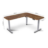 FORTIA Corner Standing Desk, 160x140cm, 72-118cm Sit to Stand Up Electric Height Adjustable, Walnut Style Desktop/Silver Frame - Extra Image